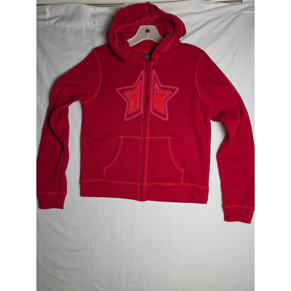 Faded Glory Girls Red Star Graphic Zip Up Hoodie Sweatshirt XL 14-16 FG31T314